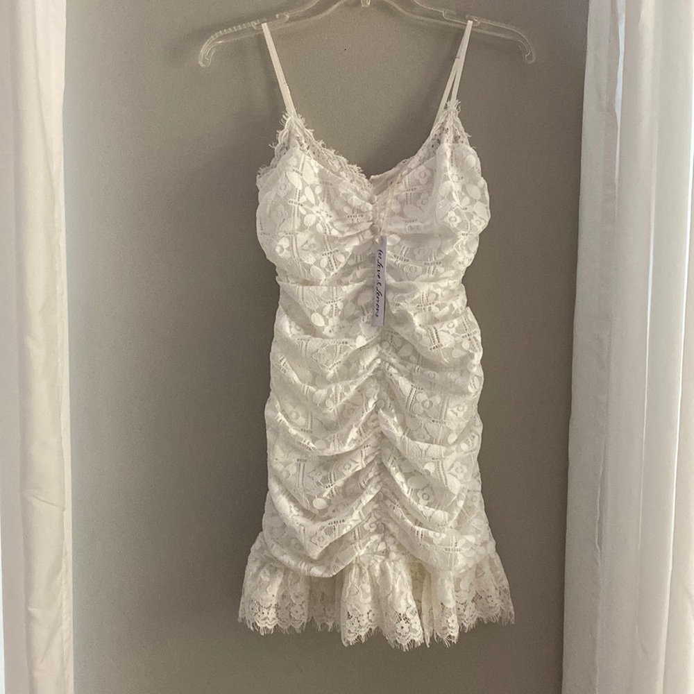 For Love and Lemons Samira white mini dress